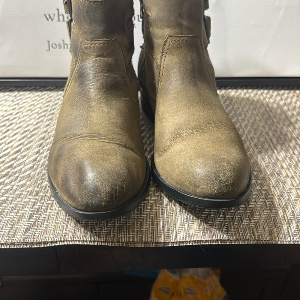 Sorel Olive Ankle Boots with Buckle Detail